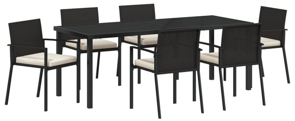 Kert étkező szett 7 pcs Fekete Porszórt acél