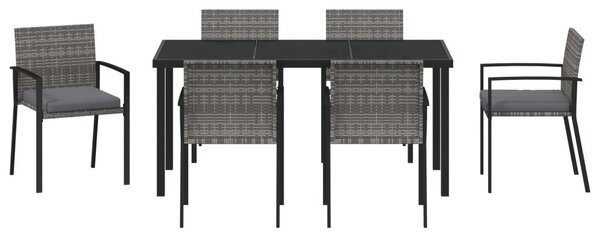 Kert étkező szett 7 pcs Szürke Porszórt acél