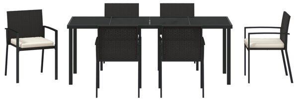 Kert étkező szett 7 pcs Fekete Porszórt acél
