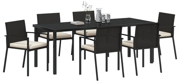 Kert étkező szett 7 pcs Fekete Porszórt acél