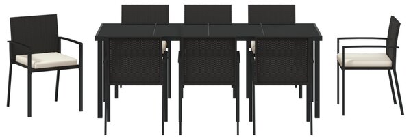 Kert étkező szett 9 pcs Fekete Porszórt acél