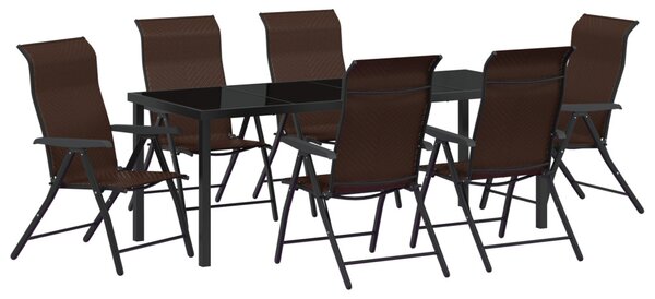 Kert étkező szett 7 pcs Barna Porszórt acél