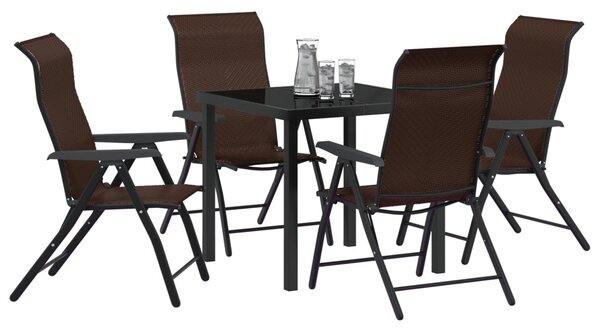 Kert étkező szett 5 pcs Barna Porszórt acél