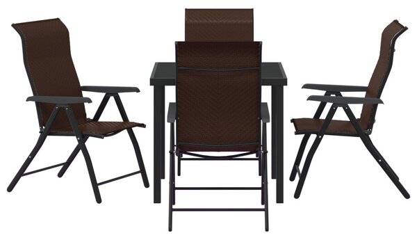 Kert étkező szett 5 pcs Barna Porszórt acél
