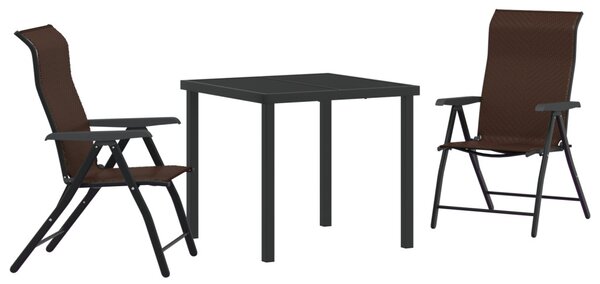 Kert étkező szett 3 pcs Barna Porszórt acél