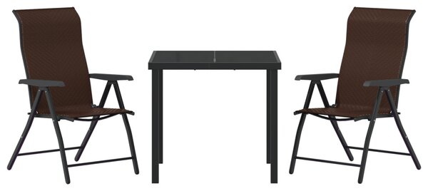 Kert étkező szett 3 pcs Barna Porszórt acél