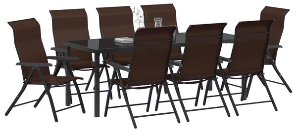 Kert étkező szett 9 pcs Barna Porszórt acél