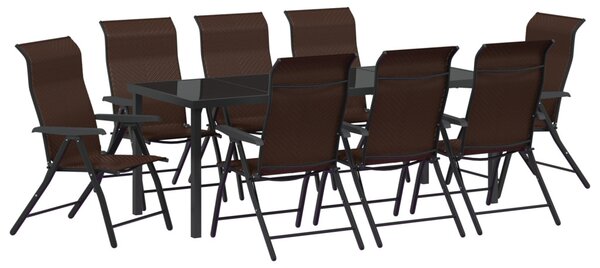 Kert étkező szett 9 pcs Barna Porszórt acél
