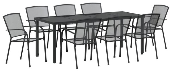 Kert étkező szett 9 pcs Antracit Porszórt acél
