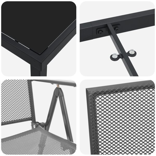 Kert étkező szett 3 pcs Antracit Porszórt acél
