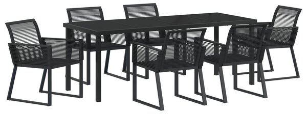 Kert étkező szett 7 pcs Fekete Porszórt acél