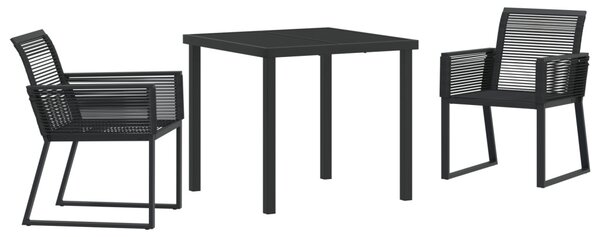 Kert étkező szett 3 pcs Fekete Porszórt acél
