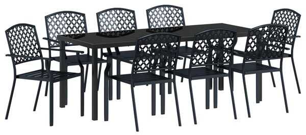 Kert étkező szett 9 pcs Antracit Porszórt acél
