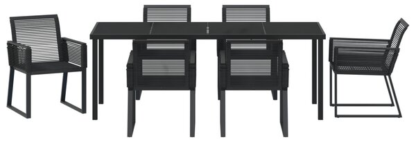 Kert étkező szett 7 pcs Fekete Porszórt acél