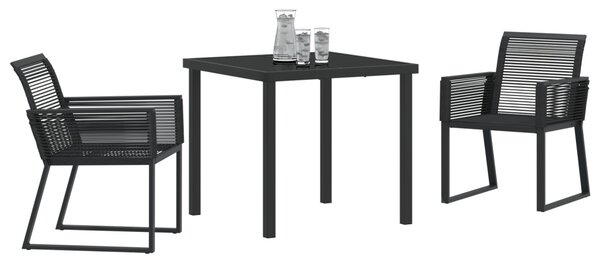 Kert étkező szett 3 pcs Fekete Porszórt acél