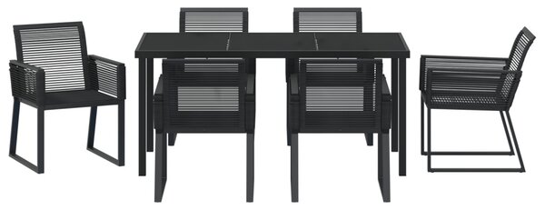Kert étkező szett 7 pcs Fekete Porszórt acél