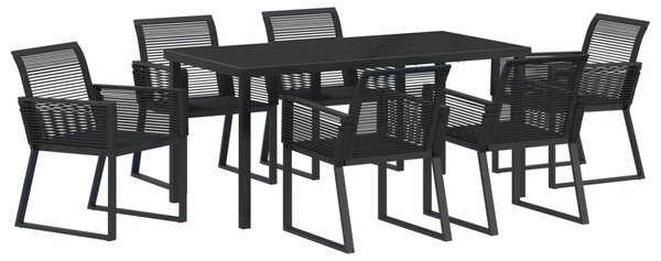 Kert étkező szett 7 pcs Fekete Porszórt acél