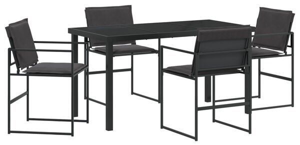 Kert étkező szett 5 pcs Fekete 140 x 70 x 73 cm