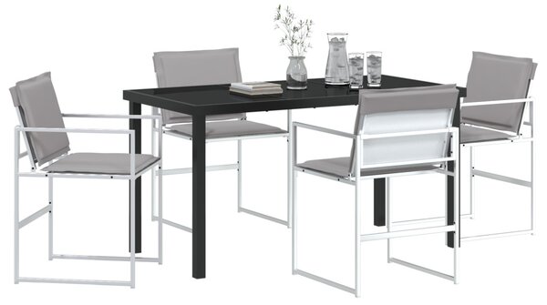 Kert étkező szett 5 pcs Fehér 140 x 70 x 73 cm Textilén és acél