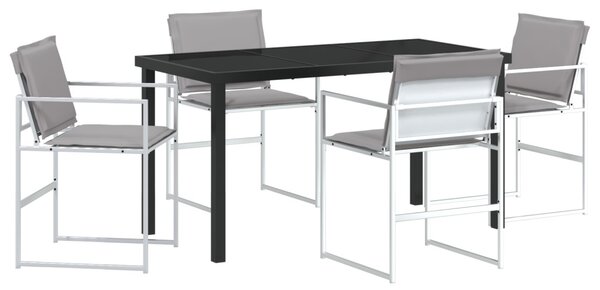 Kert étkező szett 5 pcs Fehér 140 x 70 x 73 cm Textilén és acél