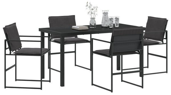 Kert étkező szett 5 pcs Fekete 140 x 70 x 73 cm