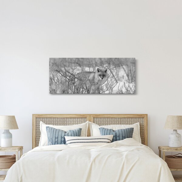 Kép - Róka, fekete, fehér (120x50 cm)