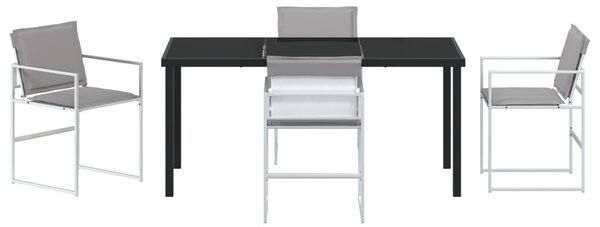 Kert étkező szett 5 pcs Fehér 160 x 80 x 73 cm Textilén és acél