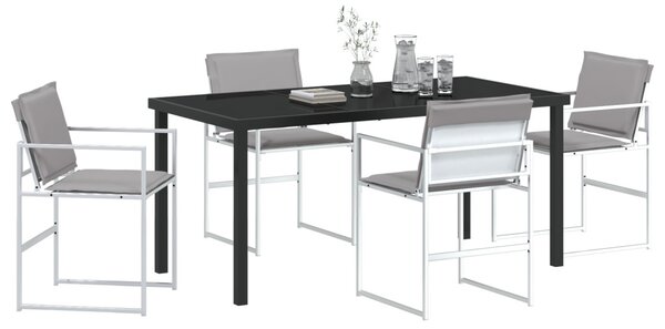 Kert étkező szett 5 pcs Fehér 160 x 80 x 73 cm Textilén és acél