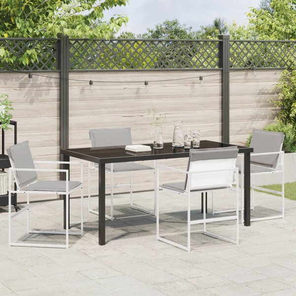 Kert étkező szett 5 pcs Fehér 160 x 80 x 73 cm Textilén és acél