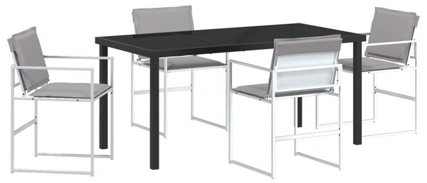 Kert étkező szett 5 pcs Fehér 160 x 80 x 73 cm Textilén és acél