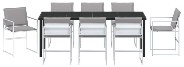 Kert étkező szett 9 pcs Fehér 200 x 80 x 73 cm Textilén és acél