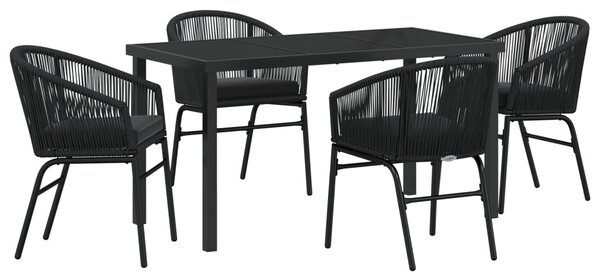Kert étkező szett 5 pcs Fekete Porszórt acél