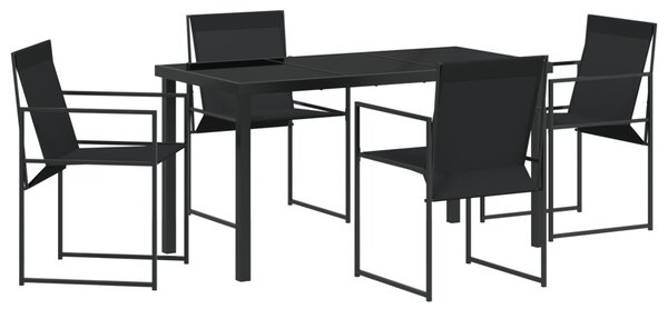 Kert étkező szett 5 pcs Fekete Textilén és acél