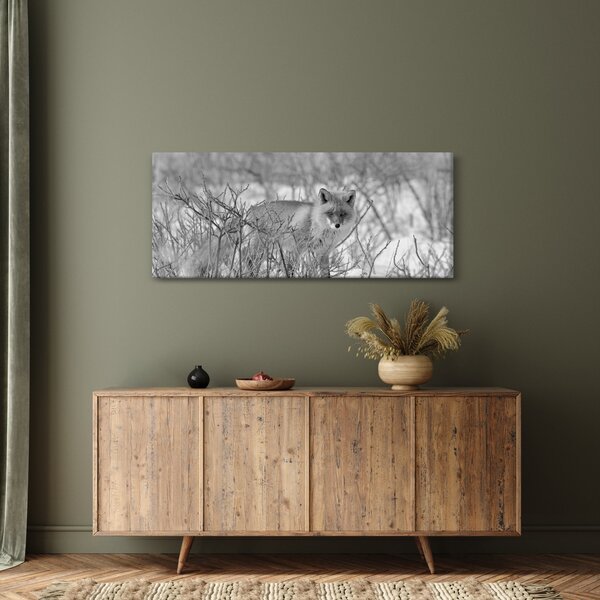 Kép - Róka, fekete, fehér (120x50 cm)
