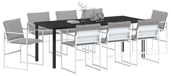 Kert étkező szett 9 pcs Fehér 200 x 80 x 73 cm Textilén és acél