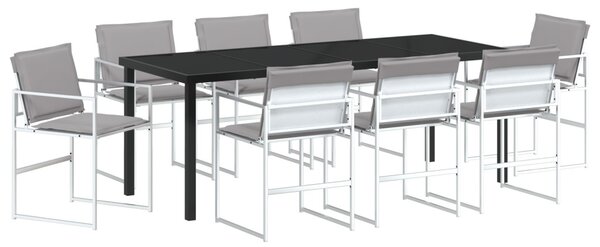 Kert étkező szett 9 pcs Fehér 200 x 80 x 73 cm Textilén és acél