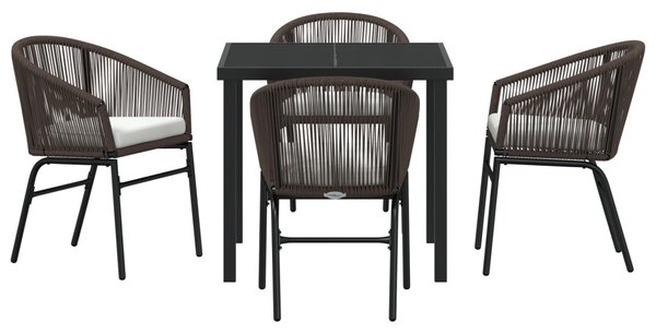 Kert étkező szett 5 pcs Barna Porszórt acél