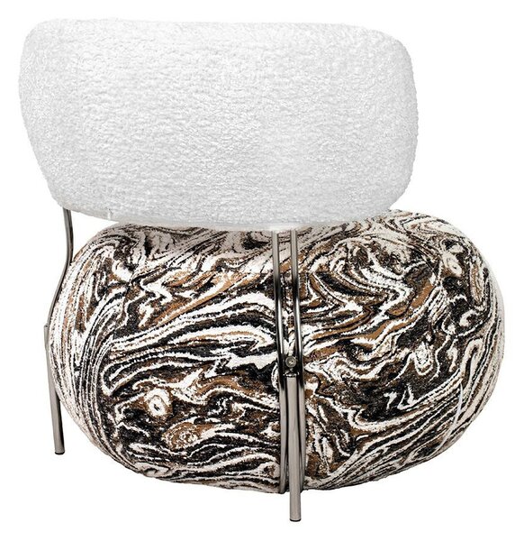 King Home Low Teddy Fotel Bézs Melange Márvány Mintás