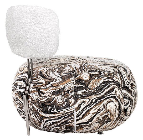 King Home Low Teddy Fotel Bézs Melange Márvány Mintás