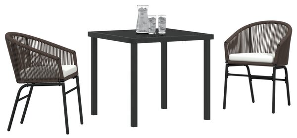 Kert étkező szett 3 pcs Barna Porszórt acél