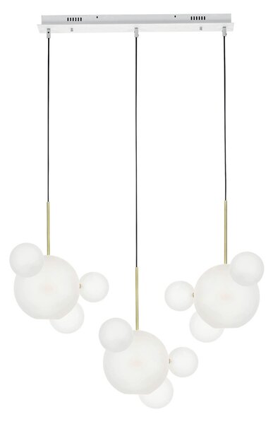 King Home Capri Line 3 LED Függőlámpa Arany-Fehér Üveggömbökkel