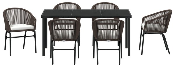 Kert étkező szett 7 pcs Barna Porszórt acél