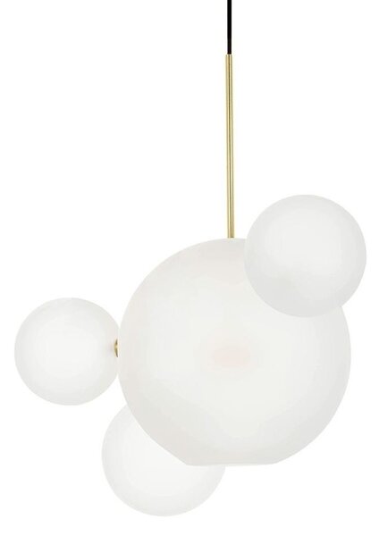 King Home Capri Line 3 LED Függőlámpa Arany-Fehér Üveggömbökkel