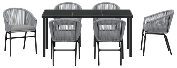 Kert étkező szett 7 pcs Antracit Porszórt acél