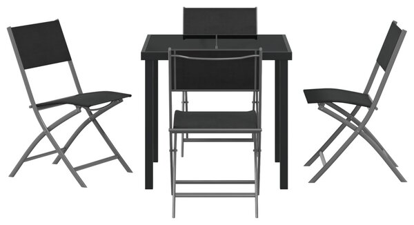 Kert étkező szett 5 pcs Fekete Porszórt acél