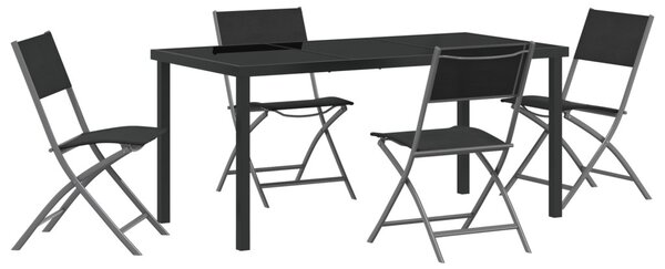 Kert étkező szett 5 pcs Fekete Porszórt acél