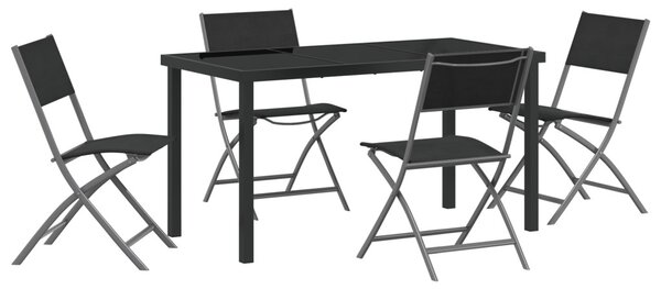 Kert étkező szett 5 pcs Fekete Porszórt acél