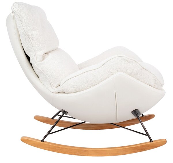 King Home Otilia Teddy Hintaszék Fehér Műbőr-Teddy Kényelmes