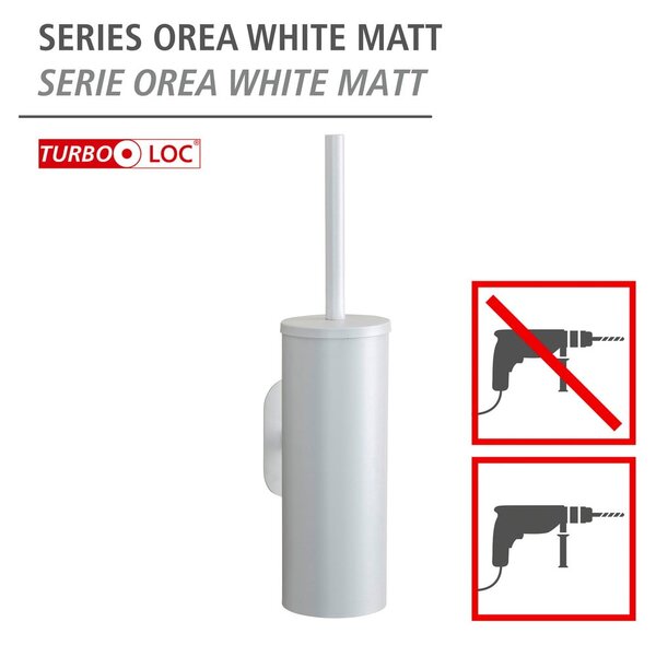 Fehér öntapadós rozsdamentes acél WC-kefe Orea – Wenko