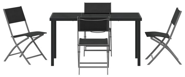Kert étkező szett 5 pcs Fekete Porszórt acél